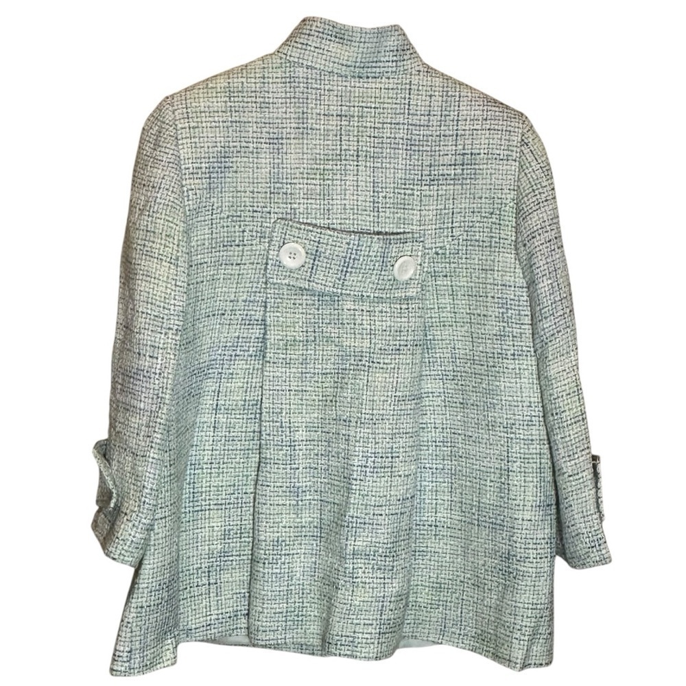Isabella Demarco White Blue Green Women’s Lined Blazer Jacket Size 8 - Picture 4 of 9
